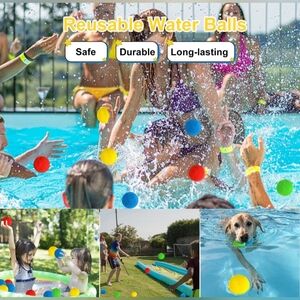 🍎 NIB 50 Pcs Reusable Water Balls Sponge Soaker Pool Fun Games Adults Children
